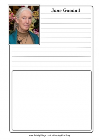 Jane Goodall Notebooking Page