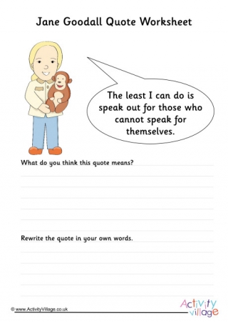 Jane Goodall Quote Worksheet
