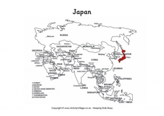 Japan on Map of Asia
