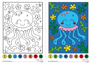 Jellyfish Colour By Number