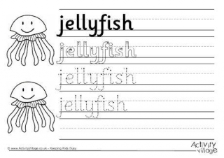 Jellyfish Handwriting Worksheet