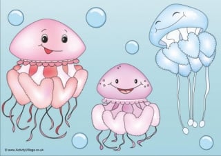 Jellyfish Scene Poster