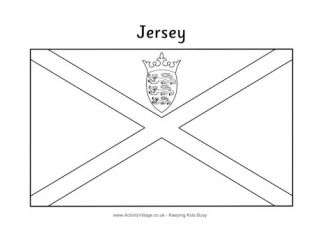 Jersey Flag Colouring Page