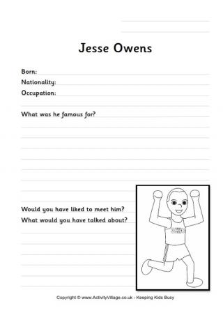 Jesse Owens Worksheet