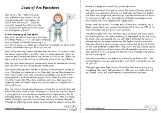 Joan of Arc Factsheet