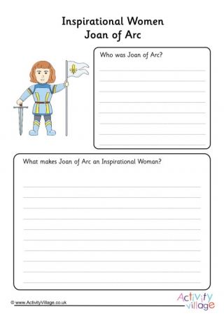 Joan of Arc Inspirational Women Worksheet