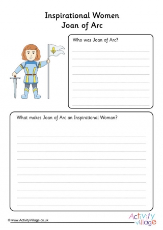 Joan of Arc Inspirational Women Worksheet