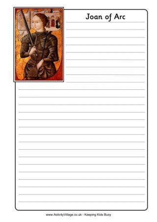 Joan Of Arc Notebooking Page