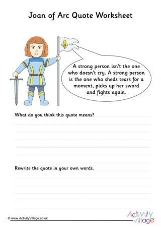 Joan of Arc Quote Worksheet