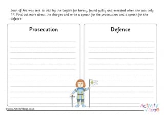 Joan of Arc Trial Worksheet