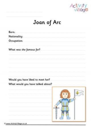 Joan of Arc Worksheet
