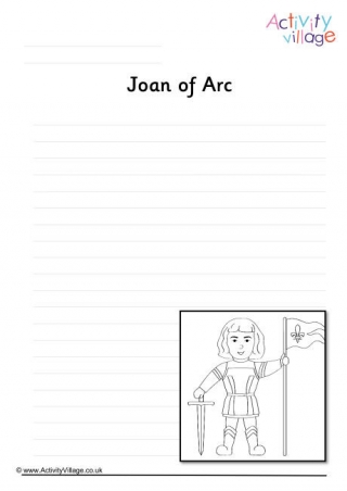 Joan Of Arc Writing Page