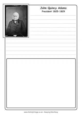 John Quincy Adams Notebooking Page