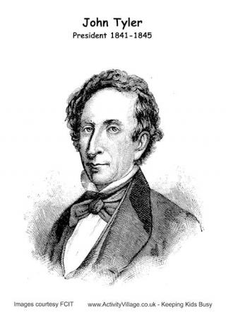 John Tyler Colouring Page