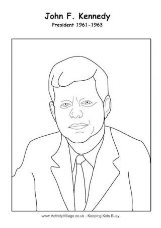 John F Kennedy Colouring Page