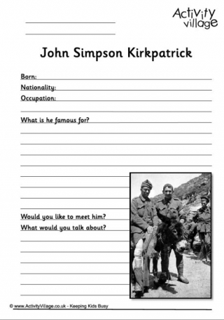 Anzac Day handwriting worksheet