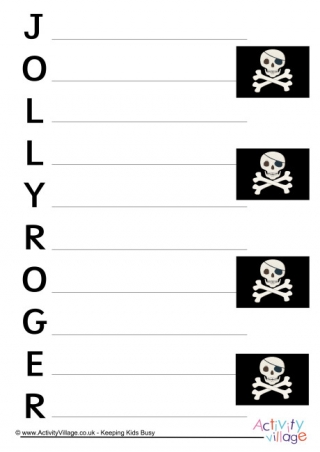 Jolly Roger Acrostic Poem Printable