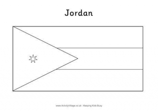 Jordan Flag Colouring Page
