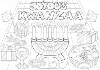 Joyous Kwanzaa Colouring Page