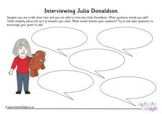 Julia Donaldson Interview Worksheet