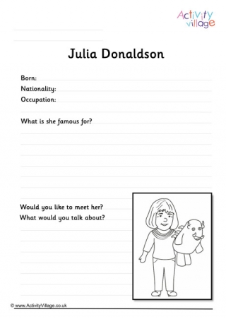 Julia Donaldson Worksheet