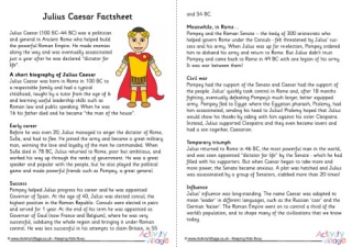 Julius Caesar Factsheet