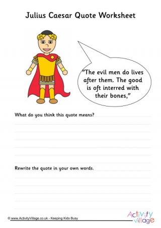 Julius Caesar Quote Worksheet