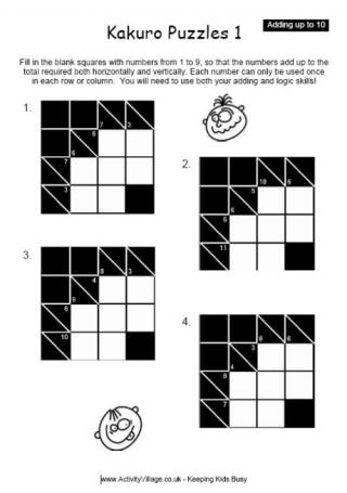 Kakuro Puzzle 1 - 4 Grid