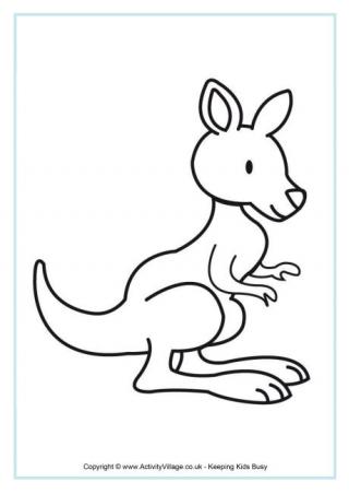 Kangaroo Colouring Page 2