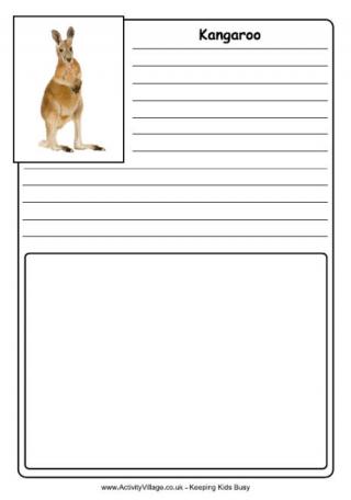 Kangaroo Notebooking Page