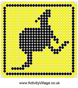 Kangaroo Road Sign Fuse Bead Pattern