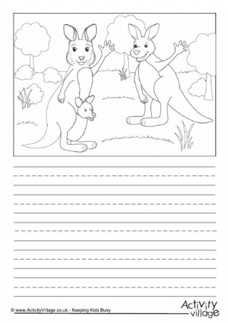 Kangaroo scene story paper