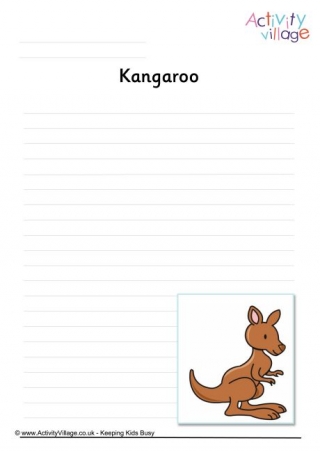 Kangaroo Writing Page