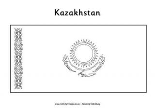 Kazakhstan Colouring Flag