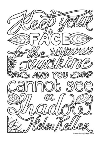 Keep Your Face to the Sunshine Colouring Page