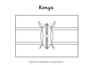 Kenya Flag Colouring Page