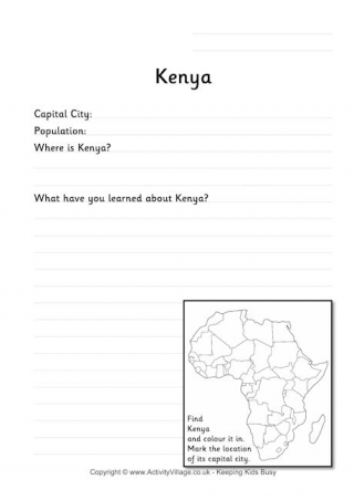 Kenya Worksheet