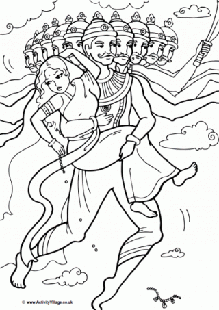 The Kidnap of Sita Colouring Page