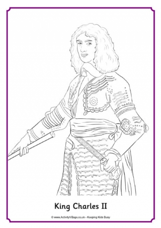 King Charles II Colouring Page
