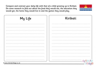 Kiribati Compare And Contrast Worksheet