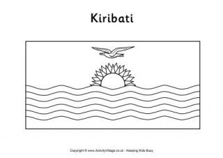 Kiribati Flag Colouring Page