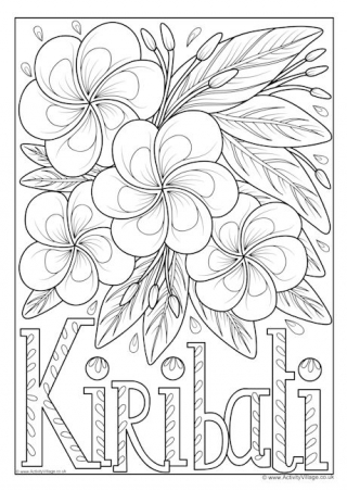 Kiribati National Flower Colouring Page