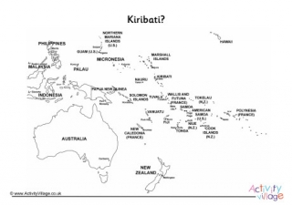 Kiribati On Map Of Oceania
