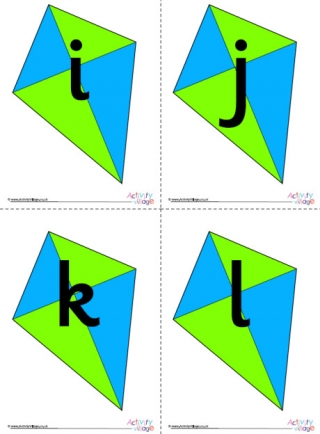 Kite Alphabet Posters - Green and Blue