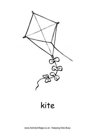 Kite Colouring Page