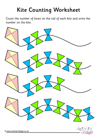Kite Counting Worksheet 1