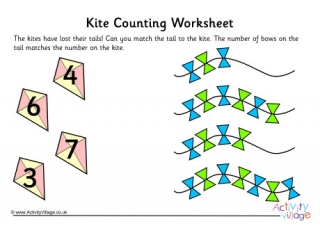 Kite Counting Worksheet 3