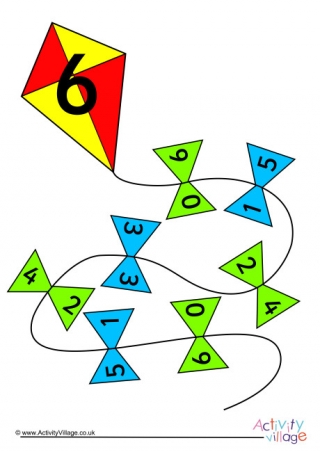 Kite Number Bonds to 6 Poster