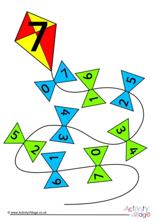 Kite Number Bonds to 7 Poster