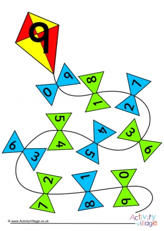 Kite Number Bonds to 9 Poster